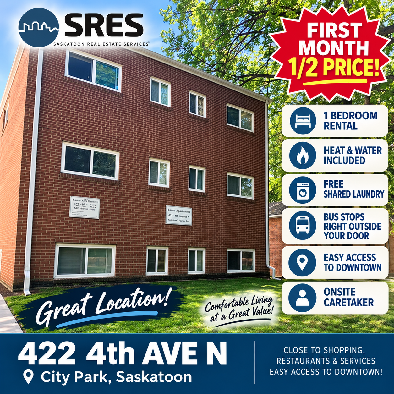 City Park 1 Bedroom Rental 